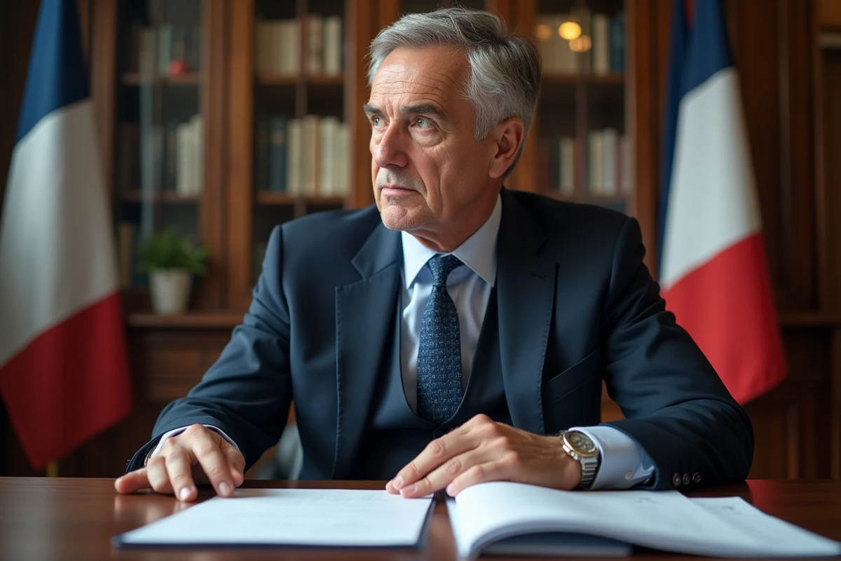 Adjoint maire en costume examinant des documents officiels