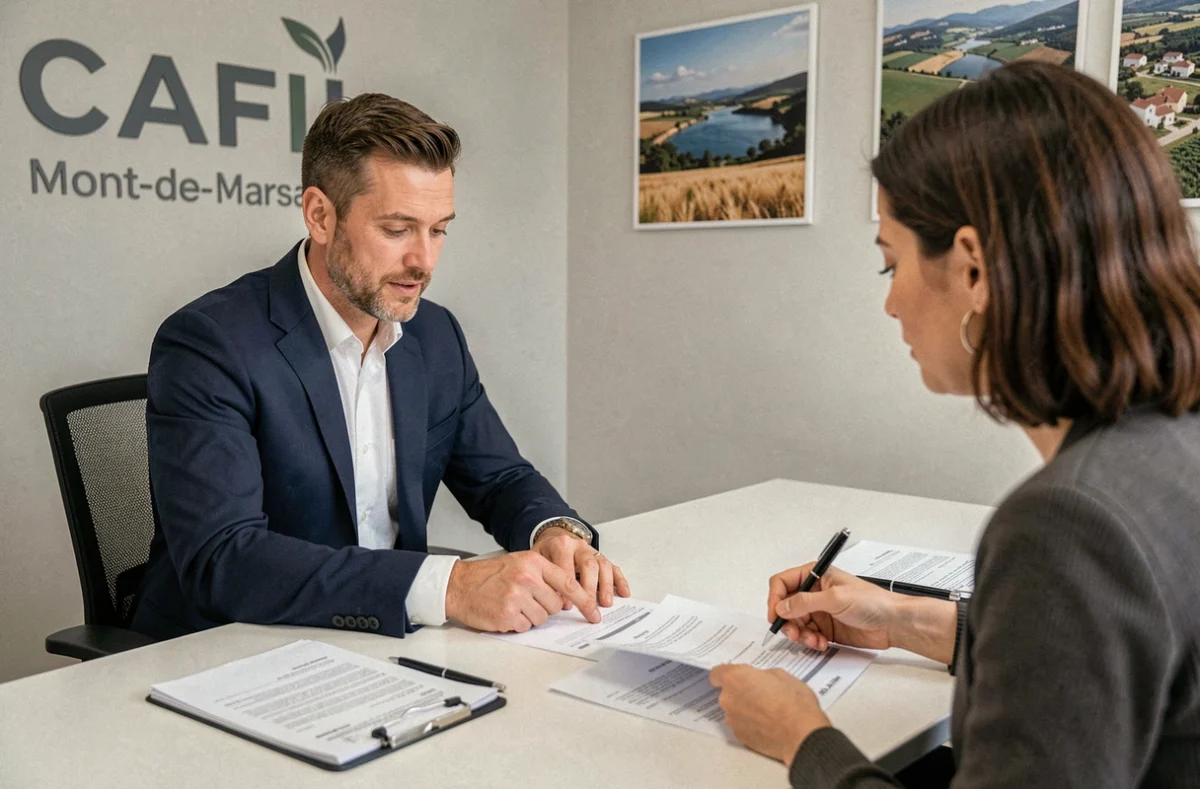 Conseiller du courtier CAFPI Mont-de-Marsan accompagnant des clients pour un crédit immobilier