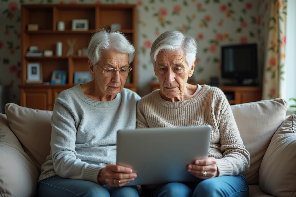 Couple de retraités consultant le site de la sécurité sociale pour comprendre le taux CSG 2026