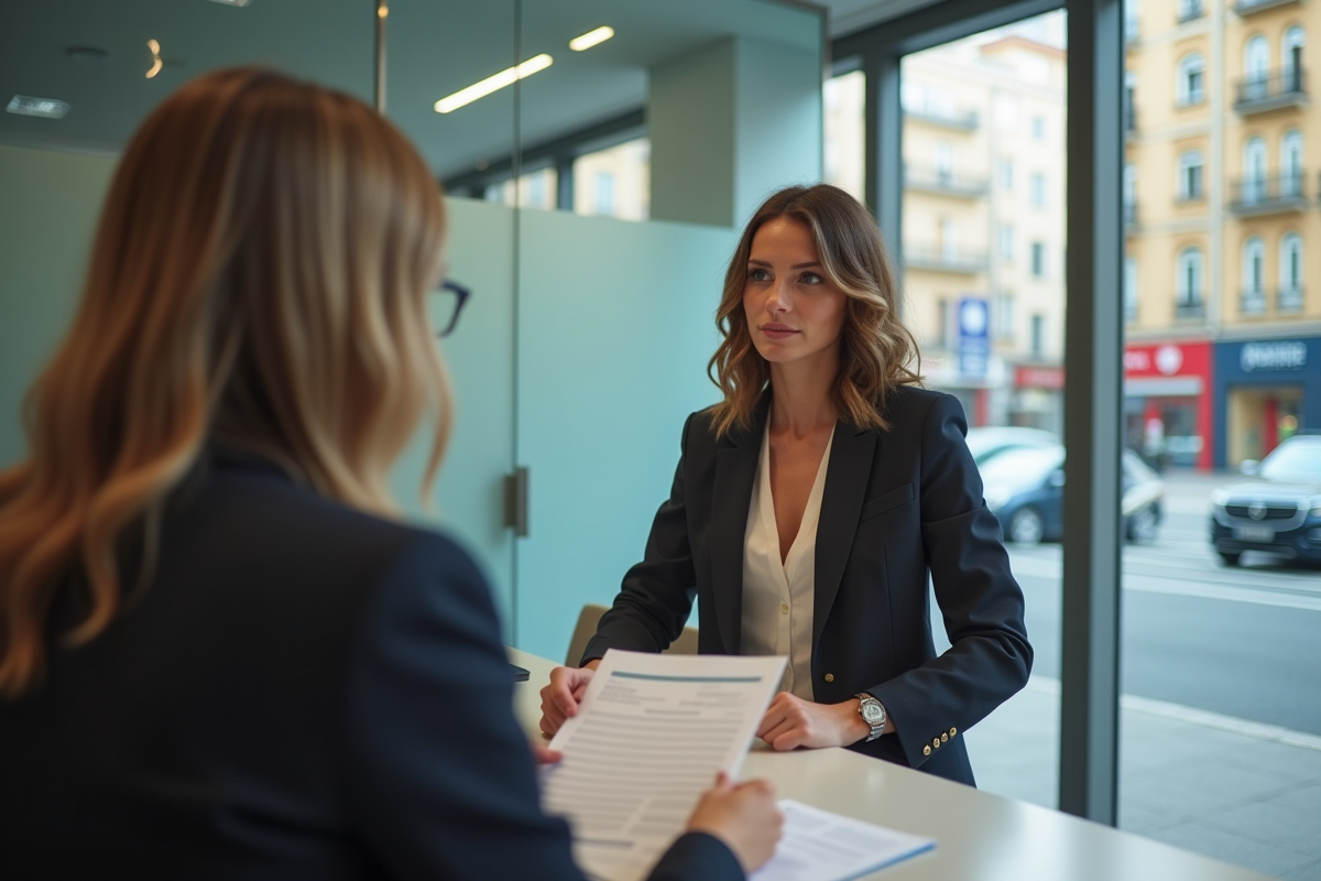 Jeune femme discutant d