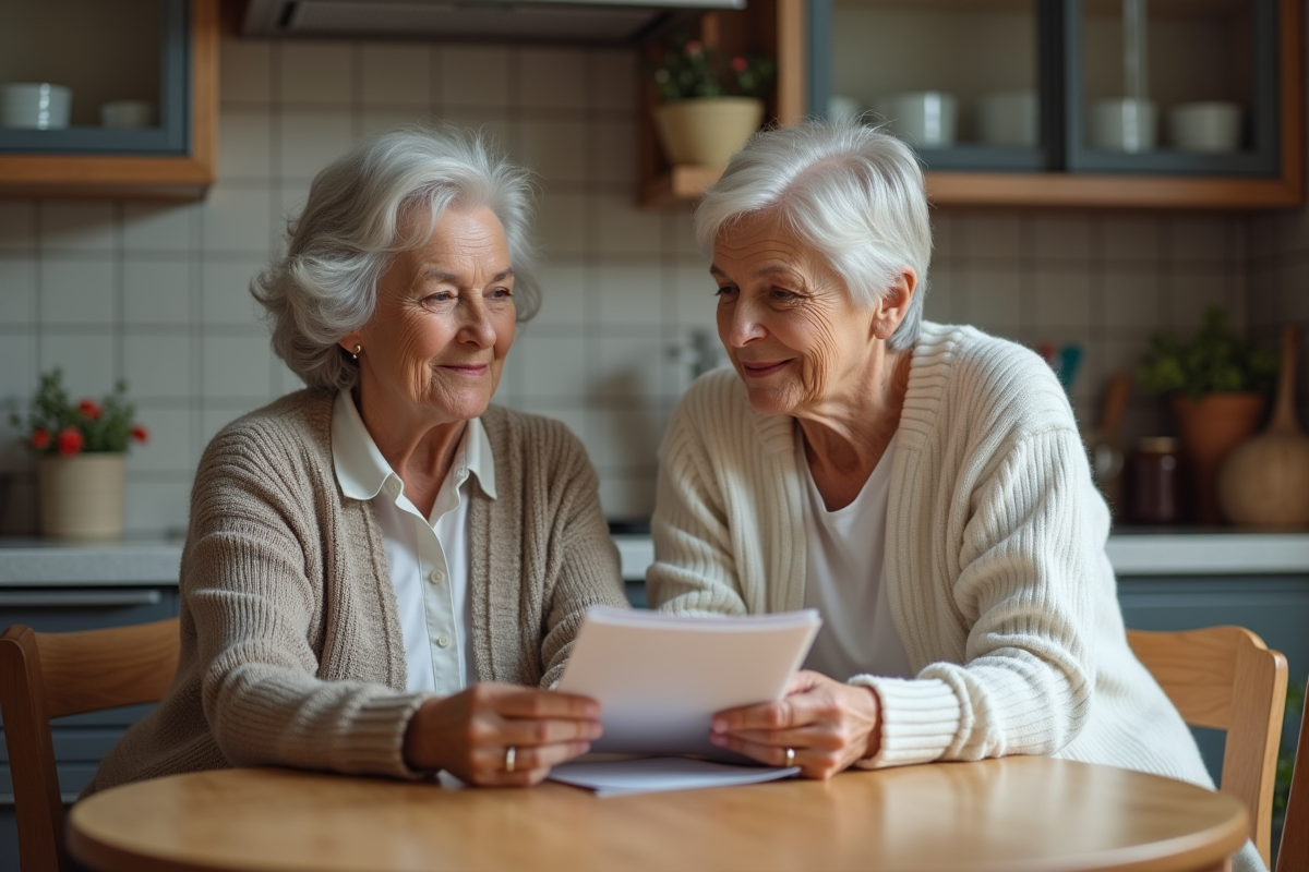 Femme retraitée discutant avec sa fille autour d