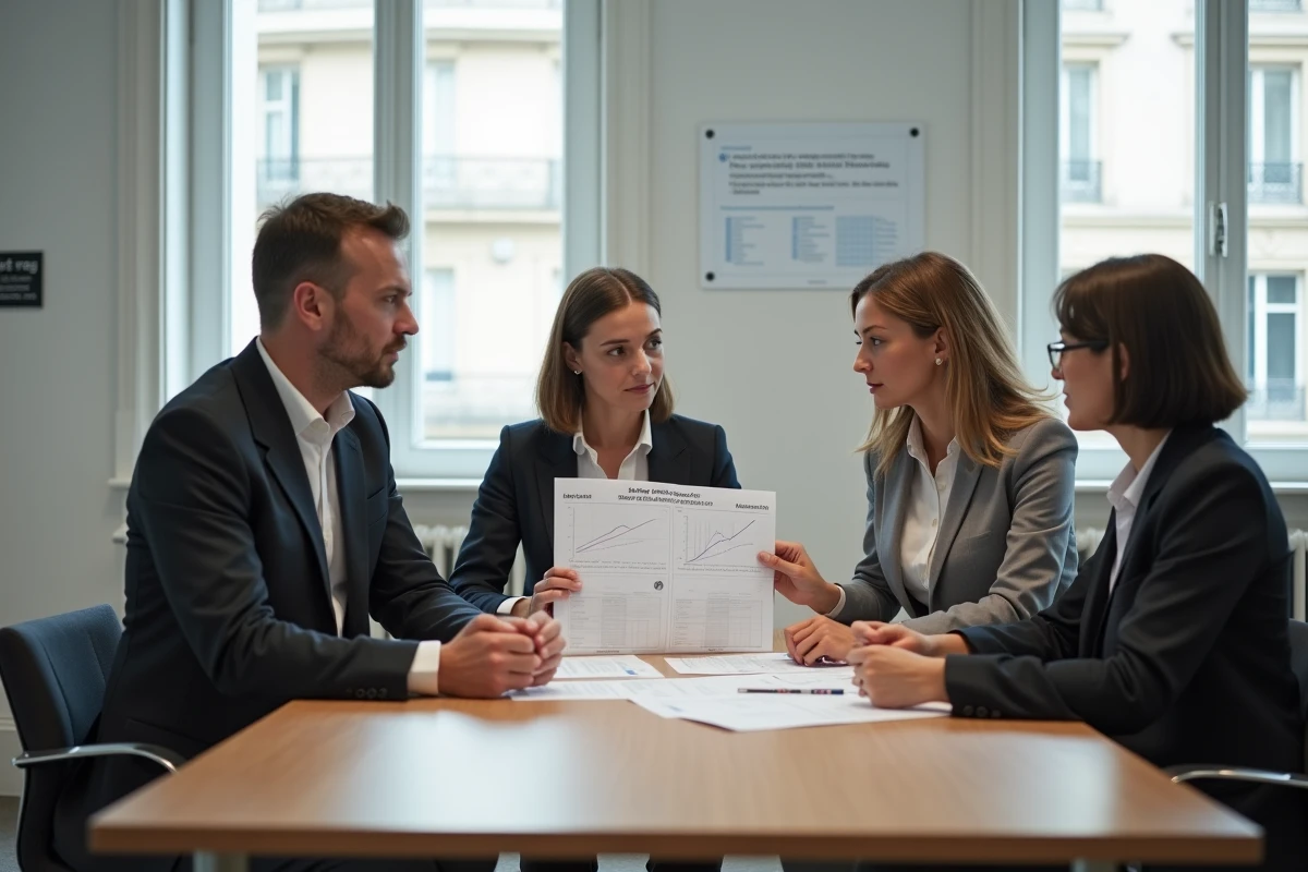Groupe de fonctionnaires discutant de la hausse du point d'indice et de l'inflation lors d'une réunion municipale