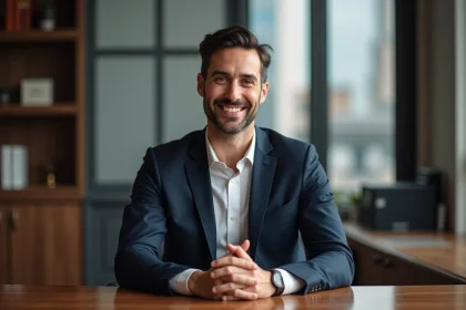 Homme d'affaires confiant dans un bureau moderne