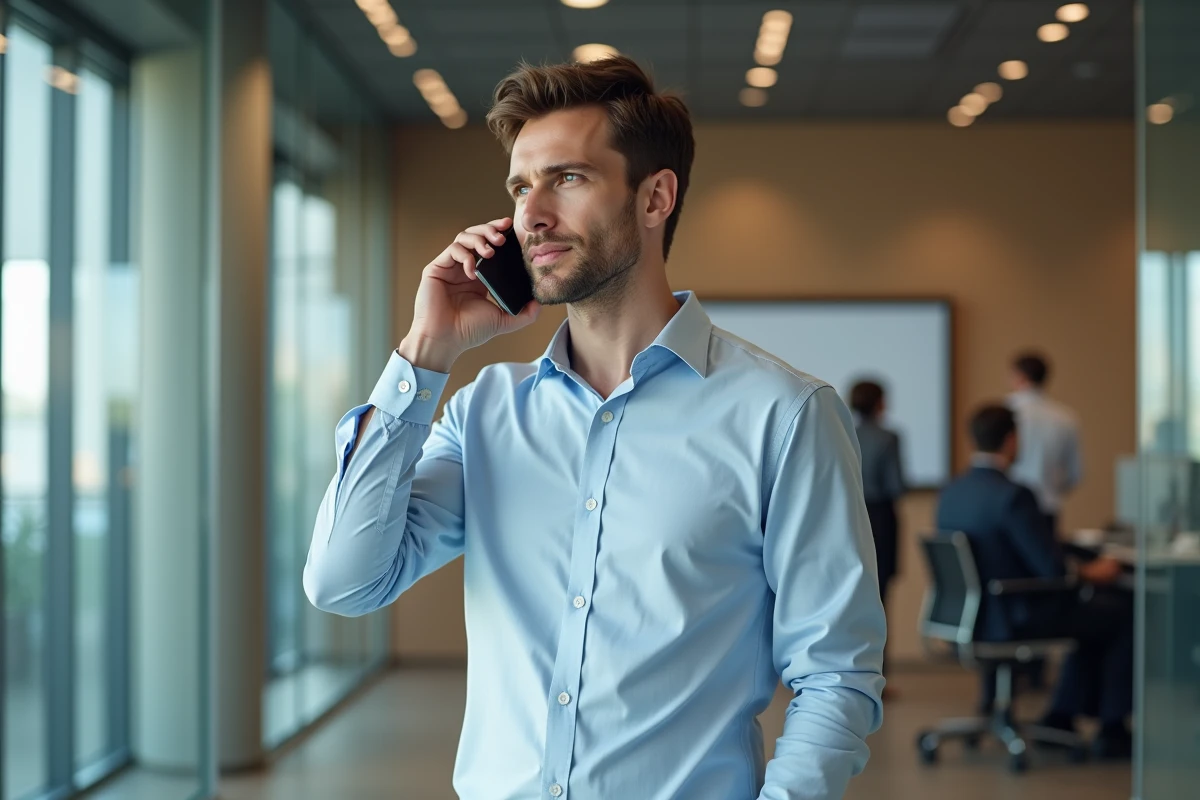 Jeune homme au bureau d